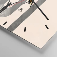 Clock face with lines