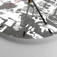 Clock face with lines