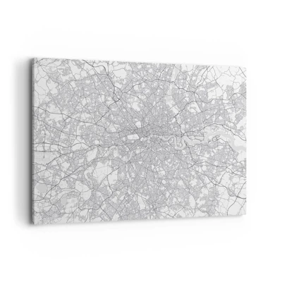 Canvas picture Arttor 120x80 cm - Map of London Maze - City, City Map, London, Graphics, England, For living-room, For bedroom, White, Black, Horizontal, Canvas
, AA120x80-4680