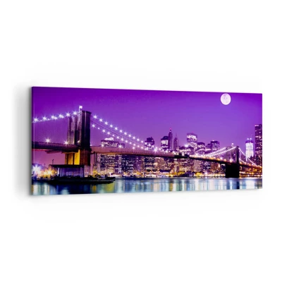 Canvas picture - Big City Lights in Violet - 120x50 cm