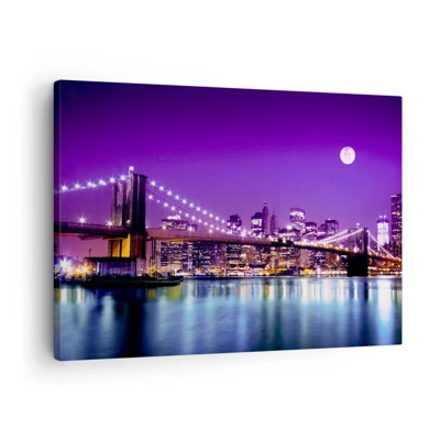 Canvas picture - Big City Lights in Violet - 70x50 cm