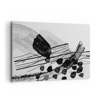 Canvas picture - Black and White Organic Abstraction - 100x70 cm
