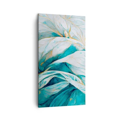 Canvas picture - Blue Abstract with a Golden Motif - 45x80 cm