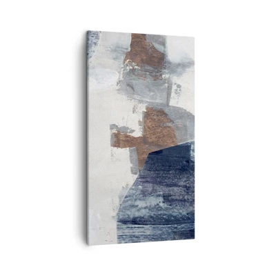 Canvas picture - Blue and Brown Shapes - 45x80 cm