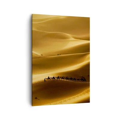 Canvas picture - Caravan on the Waves of a Desert - 50x70 cm