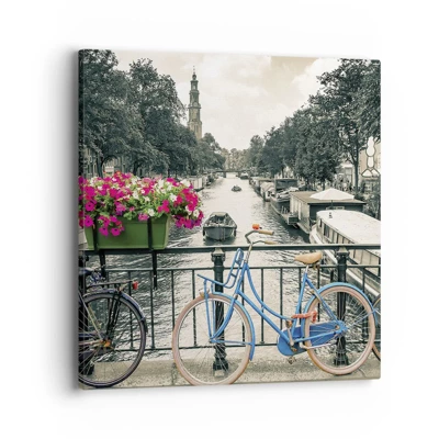 Canvas picture - Colour of a Street in Amsterdam - 40x40 cm