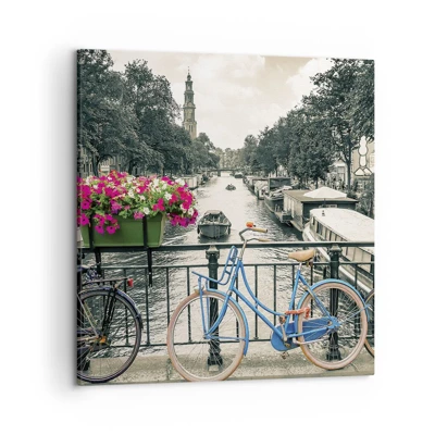 Canvas picture - Colour of a Street in Amsterdam - 50x50 cm