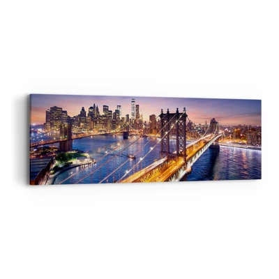 Canvas picture - Down the Illuminated Bridge - 90x30 cm