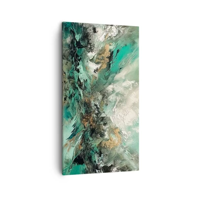 Canvas picture - Emerald and Black Lump - 45x80 cm