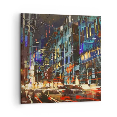 Canvas picture - Evening Street Bustle - 50x50 cm