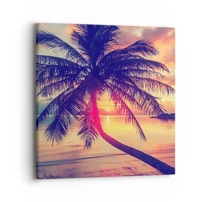 Canvas picture - Evening under the Palm Trees - 40x40 cm