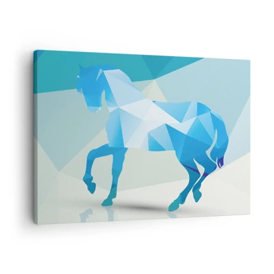 Canvas picture - Geometrical Horse in Turuoise - 70x50 cm