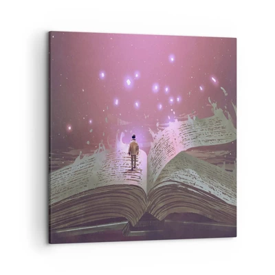 Canvas picture - Invitation to Another World -Read It! - 50x50 cm