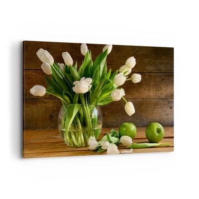 Canvas picture - Juicy and Fresh in Green and White - 120x80 cm