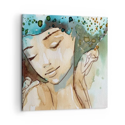 Canvas picture - Lady in Blue - 50x50 cm