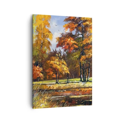 Canvas picture - Landscape in Gold and Brown - 50x70 cm
