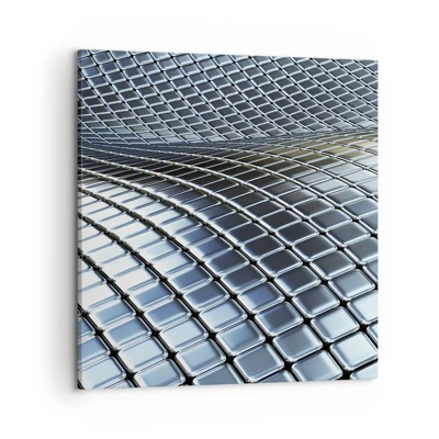 Canvas picture - Metallic Silver Wave - 50x50 cm