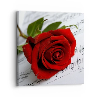 Canvas picture - Music of Feelings in Scarlet - 30x30 cm