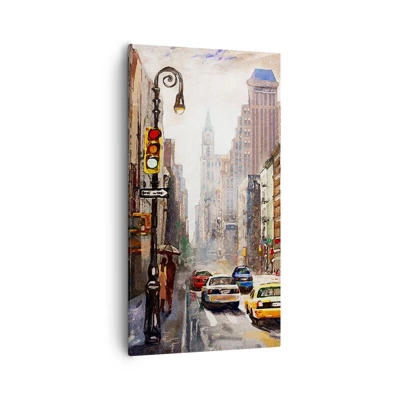 Canvas picture - New York - Colourful in Rain - 55x100 cm