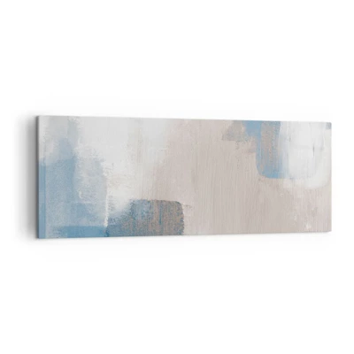 Canvas picture - Pink Abstract with a Blue Curtain - 140x50 cm