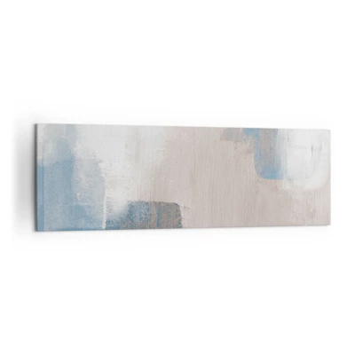 Canvas picture - Pink Abstract with a Blue Curtain - 160x50 cm