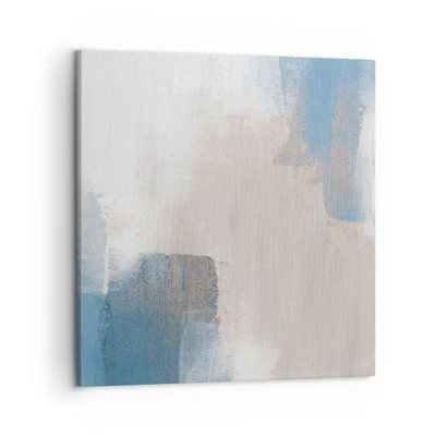 Canvas picture - Pink Abstract with a Blue Curtain - 50x50 cm
