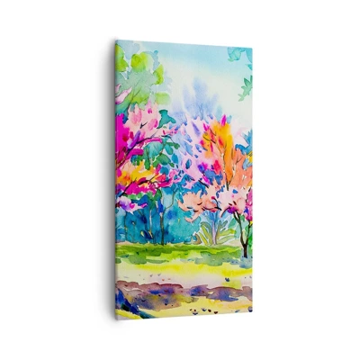 Canvas picture - Rainbow Garden in Spring Light - 55x100 cm