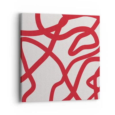 Canvas picture - Red on White - 40x40 cm