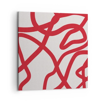 Canvas picture - Red on White - 50x50 cm