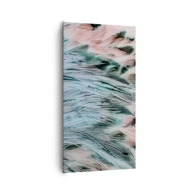 Canvas picture - Sapphire and Pink Feathers - 65x120 cm