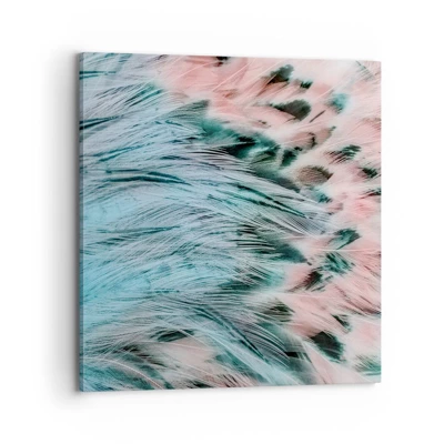 Canvas picture - Sapphire and Pink Feathers - 70x70 cm