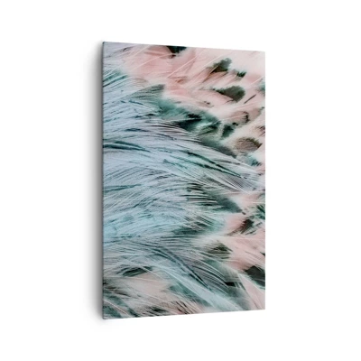 Canvas picture - Sapphire and Pink Feathers - 80x120 cm