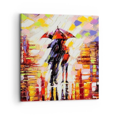 Canvas picture - Together through Night and Rain - 70x70 cm
