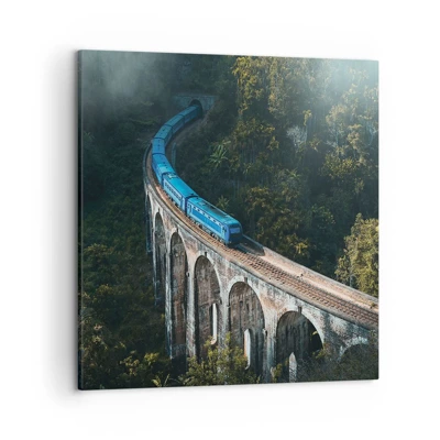 Canvas picture - Train through Nature - 50x50 cm