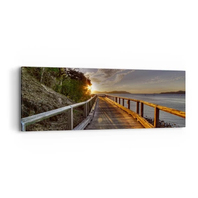 Canvas picture - Walking towards the Sun - 90x30 cm