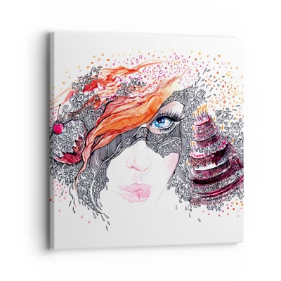 Canvas picture - With Her everyday Is Holiday - 30x30 cm