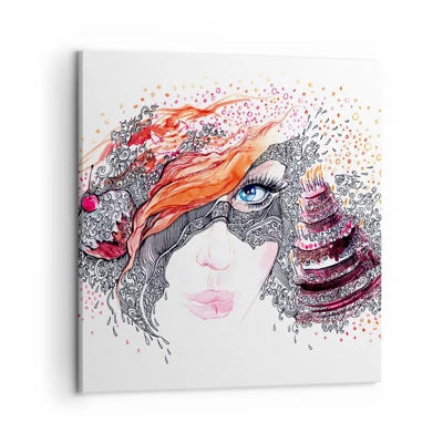 Canvas picture - With Her everyday Is Holiday - 50x50 cm