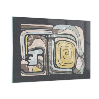Glass picture - Abstract in Precolumbian Style  - 70x50 cm