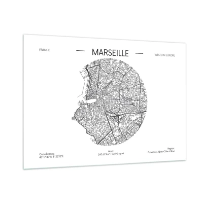 Glass picture - Anatomy of Marseille - 100x70 cm