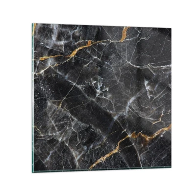 Glass picture  Arttor 40x40 cm - Interior Life of a Stone - Abstraction, Art, Marble, Design, Modern Art, For living-room, For bedroom, Black, Orange, Horizontal, Glass, GAC40x40-4899