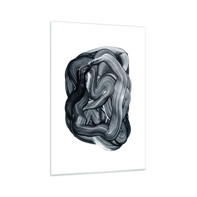 Glass picture  Arttor 70x100 cm - It's Not So simple - Abstraction, Graphics, Black And White, Minimalism, Artistic Art, For living-room, For bedroom, White, Black, Vertical, Glass, GPA70x100-4874
