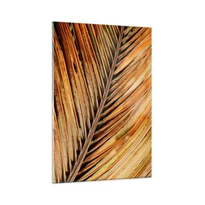 Glass picture  Arttor 80x120 cm - Coconut Gold - Coconut Palm, Palm Leaves, Jungle, Nature, Flowers, For living-room, For bedroom, Brown, Orange, Vertical, Glass, GPA80x120-4876