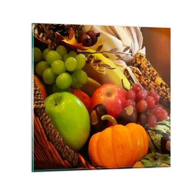 Glass picture - Basket of Abundance - 70x70 cm