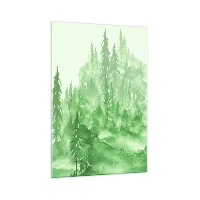 Glass picture - Behind a Green Fog - 70x100 cm