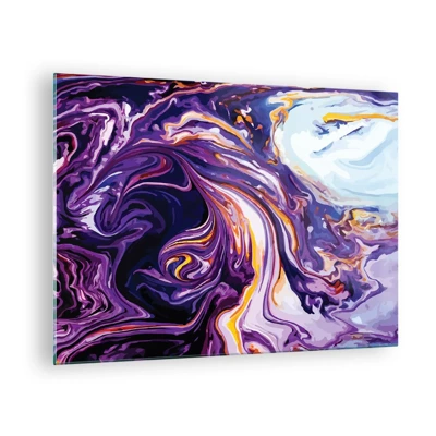 Glass picture - Bending of Space in Purple - 70x50 cm