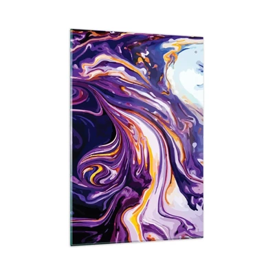 Glass picture - Bending of Space in Purple - 80x120 cm