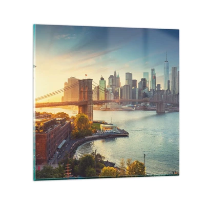 Glass picture - Big City Dawn - 60x60 cm