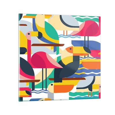 Glass picture - Birds' Party - 60x60 cm