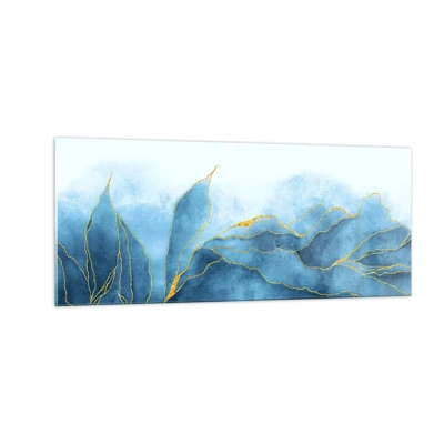 Glass picture - Blue In Gold - 100x40 cm