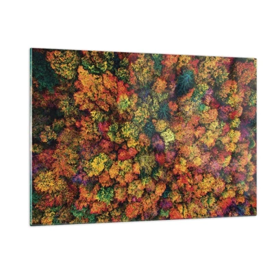 Glass picture - Bouquet of Autumn Flowers - 120x80 cm